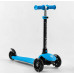 Дитячий самокат Best Scooter PL-422. Сидіння, батьківська ручка, 3 PU колеса з підсвічуванням. Блакитний