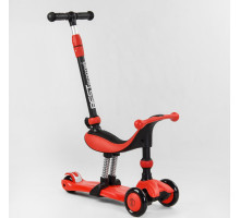 Самокат-велобіг 3в1 Best Scooter BS-71899. 3 PU колеса з підсвічуванням, сидіння, амортизатори, батьківська ручка