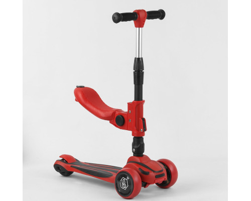 Дитячий самокат Best Scooter ST-18003 MAXI. Складане алюмінієве кермо, 3 PU колеса з підсвічуванням. Червоний