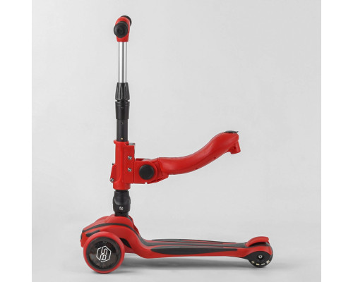 Дитячий самокат Best Scooter ST-18003 MAXI. Складане алюмінієве кермо, 3 PU колеса з підсвічуванням. Червоний