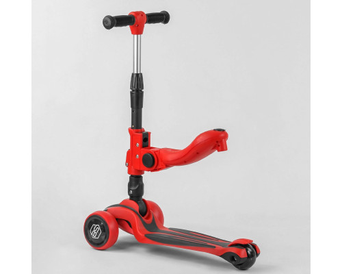 Дитячий самокат Best Scooter ST-18003 MAXI. Складане алюмінієве кермо, 3 PU колеса з підсвічуванням. Червоний