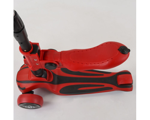 Дитячий самокат Best Scooter ST-18003 MAXI. Складане алюмінієве кермо, 3 PU колеса з підсвічуванням. Червоний