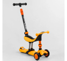 Самокат-велобіг 3в1 Best Scooter BS-50584. 3 PU колеса з підсвічуванням, сидіння, амортизатори, батьківська ручка