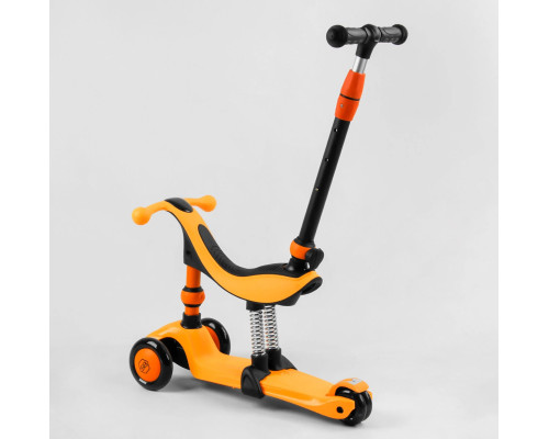 Самокат-велобіг 3в1 Best Scooter BS-50584. 3 PU колеса з підсвічуванням, сидіння, амортизатори, батьківська ручка