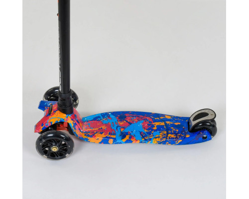 Дитячий самокат Best Scooter A 25595. Пластмасовий, 4 PU колеса з підсвічуванням. Синій