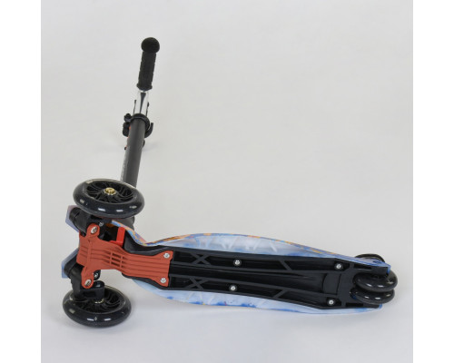 Дитячий самокат Best Scooter A 25595. Пластмасовий, 4 PU колеса з підсвічуванням. Синій