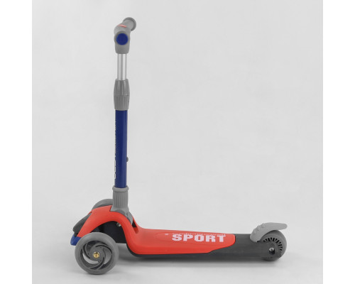 Дитячий самокат Best Scooter F-44077. Складане алюмінієве кермо, 3 PU колеса з підсвічуванням. Червоний