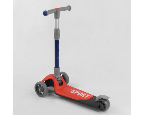 Дитячий самокат Best Scooter F-44077. Складане алюмінієве кермо, 3 PU колеса з підсвічуванням. Червоний