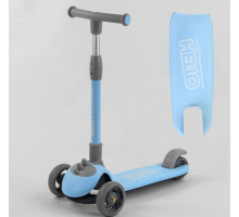 Дитячий самокат Best Scooter D-0885. Складане алюмінієве кермо, 3 PU колеса з підсвічуванням. Блакитний