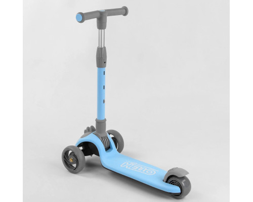 Дитячий самокат Best Scooter D-0885. Складане алюмінієве кермо, 3 PU колеса з підсвічуванням. Блакитний