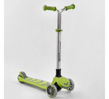 Самокат Best Scooter Y-00436. Складане алюмінієве кермо, 4 PU колеса з підсвічуванням. Салатовий