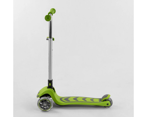 Самокат Best Scooter Y-00436. Складане алюмінієве кермо, 4 PU колеса з підсвічуванням. Салатовий