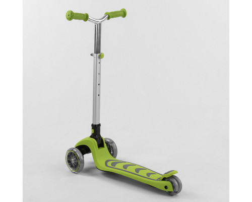 Самокат Best Scooter Y-00436. Складане алюмінієве кермо, 4 PU колеса з підсвічуванням. Салатовий
