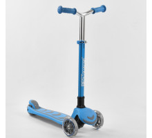 Самокат Best Scooter Y-00180. Складане алюмінієве кермо, 4 PU колеса з підсвічуванням. Блакитний