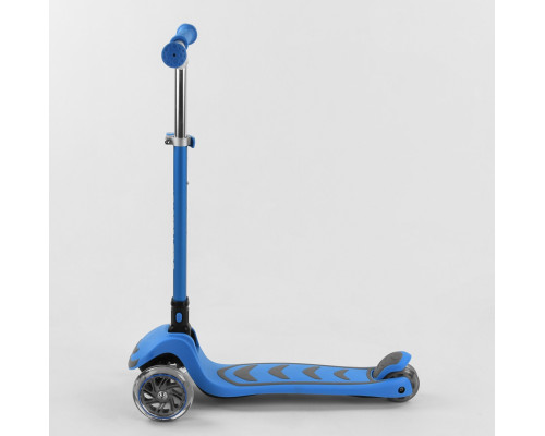 Самокат Best Scooter Y-00180. Складане алюмінієве кермо, 4 PU колеса з підсвічуванням. Блакитний