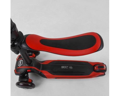 Дитячий самокат Best Scooter JS-10711. З сидінням, алюмінієве кермо, 3 PU колеса з підсвічуванням. Червоний