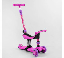 Самокат-велобіг Best Scooter 3в1 BS-26566. 3 PU колеса з підсвічуванням, сидіння, амортизатори, батьківська ручка