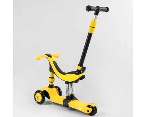 Самокат-велобіг Best Scooter 3в1 BS-38804. 3 PU колеса з підсвічуванням, сидіння, амортизатори, батьківська ручка
