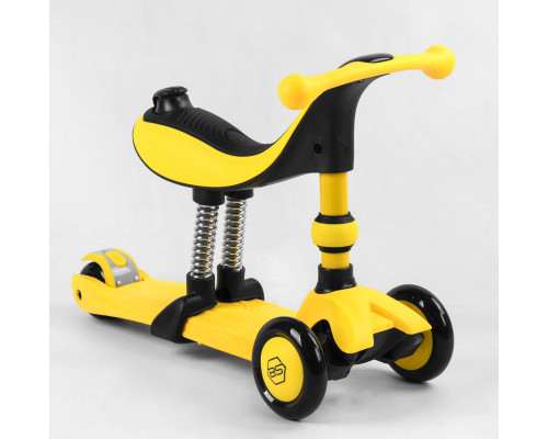 Самокат-велобіг Best Scooter 3в1 BS-38804. 3 PU колеса з підсвічуванням, сидіння, амортизатори, батьківська ручка