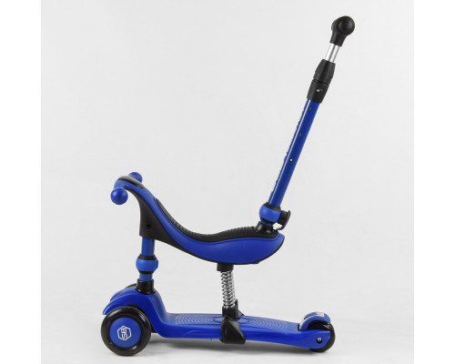 Самокат-велобіг Best Scooter 3в1 BS-27018. 3 PU колеса з підсвічуванням, сидіння, амортизатори, батьківська ручка