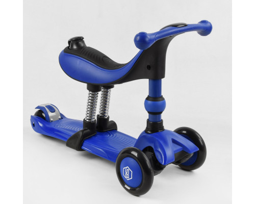 Самокат-велобіг Best Scooter 3в1 BS-27018. 3 PU колеса з підсвічуванням, сидіння, амортизатори, батьківська ручка