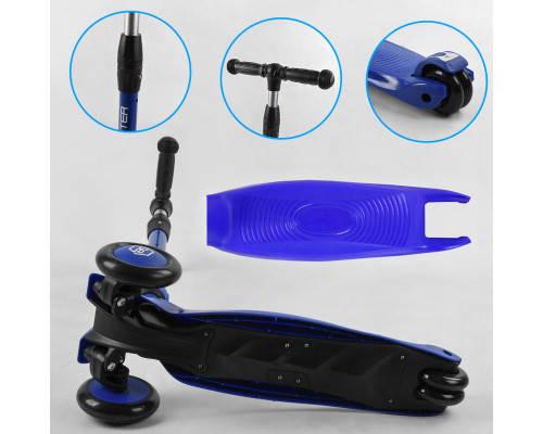 Самокат-велобіг Best Scooter 3в1 BS-27018. 3 PU колеса з підсвічуванням, сидіння, амортизатори, батьківська ручка