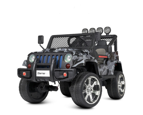 Дитячий електромобіль Джип Bambi Racer M 3237EBLRS-18 з пультом керування. Сірий камуфляж