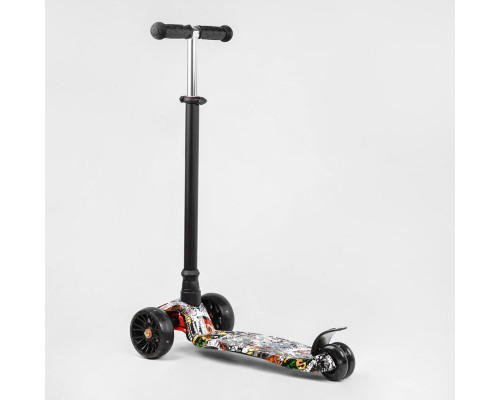 Дитячий самокат Best Scooter MAXI S-11405. Знімне кермо, колеса PU з підсвічуванням. Чорний