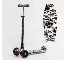 Дитячий самокат Best Scooter MAXI S-10533. Знімне кермо, колеса PU з підсвічуванням. Чорний