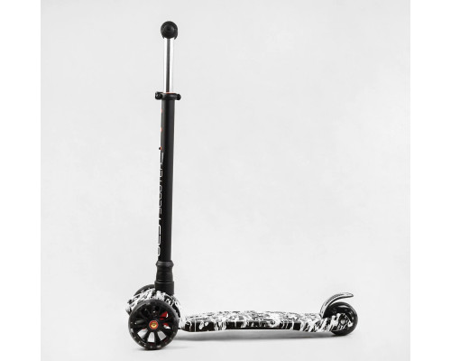 Дитячий самокат Best Scooter MAXI S-10533. Знімне кермо, колеса PU з підсвічуванням. Чорний