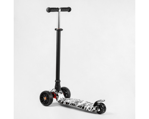 Дитячий самокат Best Scooter MAXI S-10533. Знімне кермо, колеса PU з підсвічуванням. Чорний