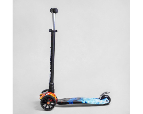 Дитячий самокат Best Scooter MAXI S-10808. Знімне кермо, колеса PU з підсвічуванням. Синій