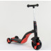 Дитячий самокат 3в1 Best Scooter JT 28288. Самокат-біговець, світло, 8 мелодій, колеса PU. Червоний