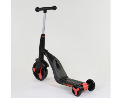 Дитячий самокат 3в1 Best Scooter JT 28288. Самокат-біговець, світло, 8 мелодій, колеса PU. Червоний