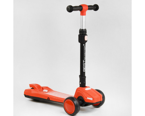 Дитячий самокат Best Scooter LT-12857. Парогенератор, звук машини, світло, музика, 3 PU колеса. Помаранчевий