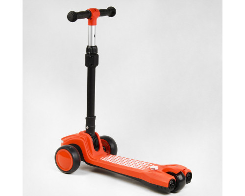Дитячий самокат Best Scooter LT-12857. Парогенератор, звук машини, світло, музика, 3 PU колеса. Помаранчевий