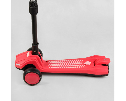 Дитячий самокат Best Scooter LT-11746. Парогенератор, звук машини, світло, музика, 3 PU колеса. Рожевий