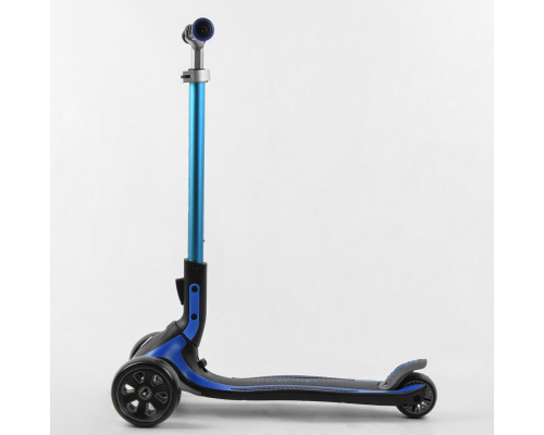 Дитячий самокат Best Scooter G-21102 MAXI. Складане алюмінієве кермо, 3 PU колеса з підсвічуванням. Синій