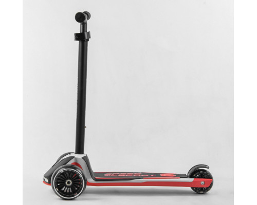 Дитячий самокат Best Scooter HW-00505 MAXI. Знімне алюмінієве кермо, 3 PU колеса зі світлом. Червоний