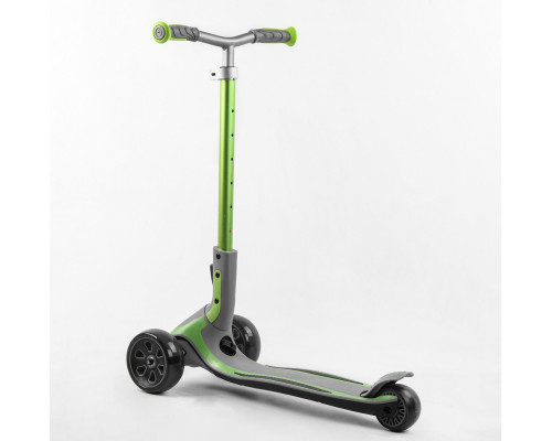 Дитячий самокат Best Scooter G-32203 MAXI. Складане алюмінієве кермо, 3 PU колеса з підсвічуванням. Зелений