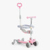 Дитячий самокат 5в1 Skyper J-07905. Підсвічування платформи, музика, 3 PU колеса зі світлом. Рожевий