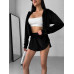 Жіночий костюм велюр чорний