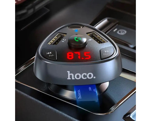 FM модулятор HOCO E51 PD 18W+QC 3.0 Black