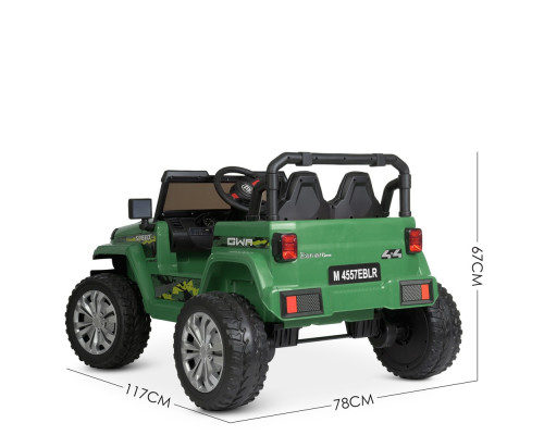 Дитячий електромобіль Джип Bambi M 4557EBLR-10 з пультом керування. Зелений