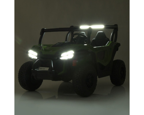 Дитячий двомісний електромобіль Джип Bambi M 5019EBLR-10 з пультом керування. Зелений
