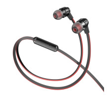 Дротові вакуумні навушники Hoco M85 Black and red