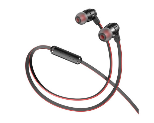 Дротові вакуумні навушники Hoco M85 Black and red