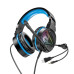 Геймерські навушники HOCO W104 Drift з мікрофоном LED підсвічуванням, Blue