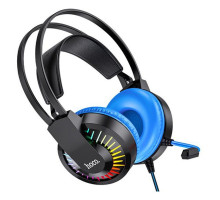 HOCO W105 Joyful Gaming Ігрові Навушники з Мікрофоном і LED Підсвічуванням (Чорно-Сині)