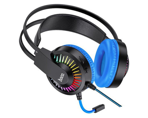 HOCO W105 Joyful Gaming Ігрові Навушники з Мікрофоном і LED Підсвічуванням (Чорно-Сині)